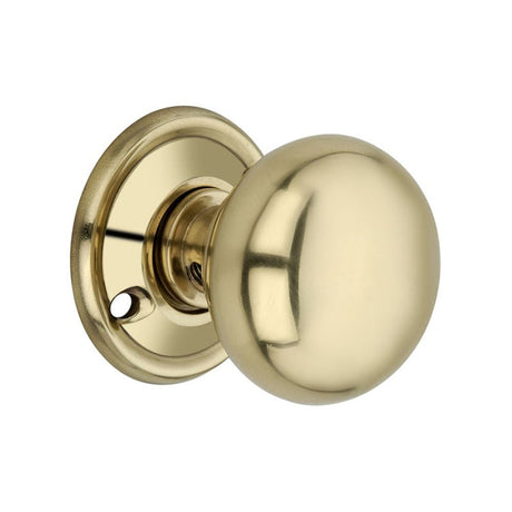 This is an image of Spira Brass - Cottage Large 50mm Door Knob Polished Brass available to order from T.H Wiggans Architectural Ironmongery in Kendal, quick delivery and discounted prices.