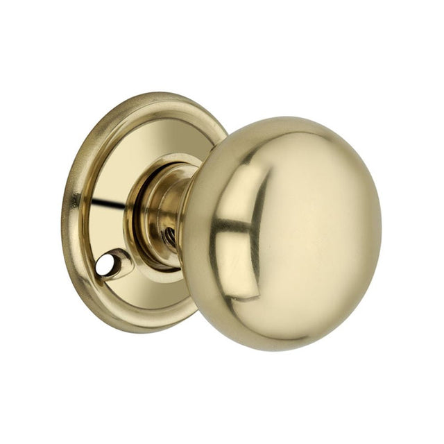 This is an image of Spira Brass - Cottage Large 50mm Door Knob Polished Brass available to order from T.H Wiggans Architectural Ironmongery in Kendal, quick delivery and discounted prices.