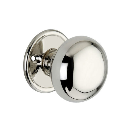 This is an image of Spira Brass - Cottage Large 50mm Rim/Mortice Door Knob Polished Nickel available to order from T.H Wiggans Architectural Ironmongery in Kendal, quick delivery and discounted prices.
