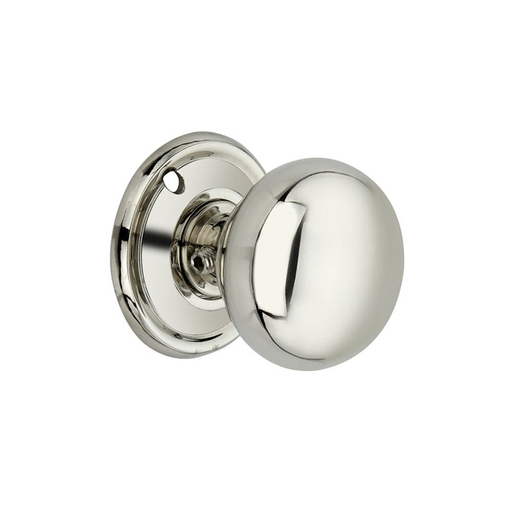 This is an image of Spira Brass - Cottage Small 40mm Rim/Mortice Door Knob Polished Nickel available to order from T.H Wiggans Architectural Ironmongery in Kendal, quick delivery and discounted prices.