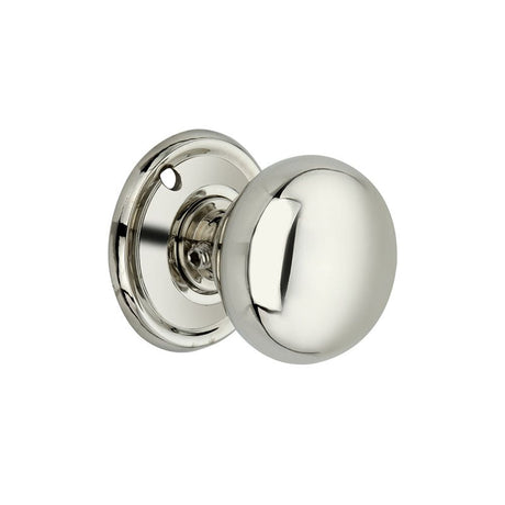 This is an image of Spira Brass - Cottage Small 40mm Rim/Mortice Door Knob Polished Nickel available to order from T.H Wiggans Architectural Ironmongery in Kendal, quick delivery and discounted prices.