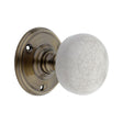 This is an image of Spira Brass - Crackled Porcelain Mortice Door Knob Antique available to order from T.H Wiggans Architectural Ironmongery in Kendal, quick delivery and discounted prices.