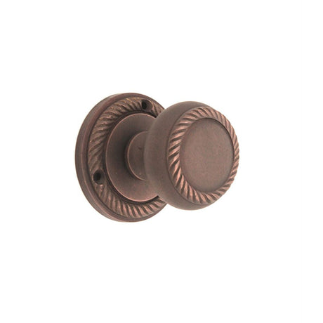 This is an image of Spira Brass - Georgian Mortice Door Knob Aged Bronze available to order from T.H Wiggans Architectural Ironmongery in Kendal, quick delivery and discounted prices.