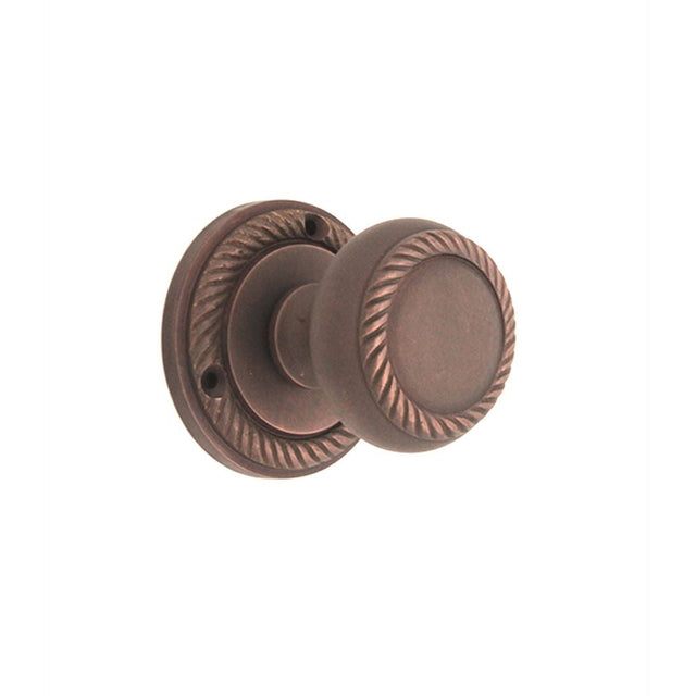 This is an image of Spira Brass - Georgian Mortice Door Knob Aged Bronze available to order from T.H Wiggans Architectural Ironmongery in Kendal, quick delivery and discounted prices.