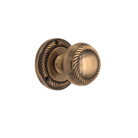 This is an image of Spira Brass - Georgian Mortice Door Knob Antique Brass available to order from T.H Wiggans Architectural Ironmongery in Kendal, quick delivery and discounted prices.