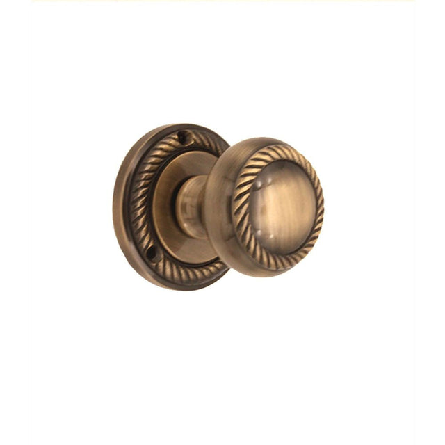 This is an image of Spira Brass - Georgian Mortice Door Knob Antique Brass available to order from T.H Wiggans Architectural Ironmongery in Kendal, quick delivery and discounted prices.