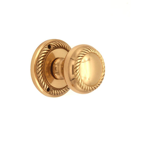 This is an image of Spira Brass - Georgian Mortice Door Knob Polished Brass available to order from T.H Wiggans Architectural Ironmongery in Kendal, quick delivery and discounted prices.
