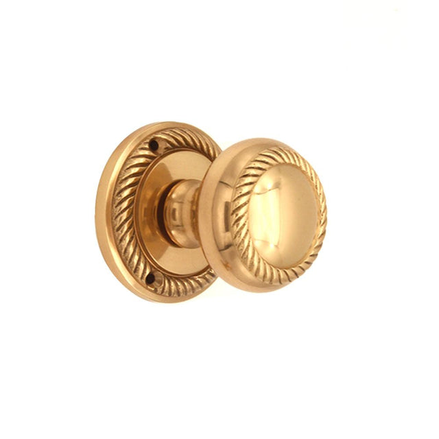 This is an image of Spira Brass - Georgian Mortice Door Knob Polished Brass available to order from T.H Wiggans Architectural Ironmongery in Kendal, quick delivery and discounted prices.
