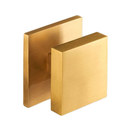 This is an image of Spira Brass - Square Centre Door Knob Satin Brass available to order from T.H Wiggans Architectural Ironmongery in Kendal, quick delivery and discounted prices.