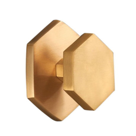 This is an image of Spira Brass - Hexagonal Centre Door Knob Satin Brass available to order from T.H Wiggans Architectural Ironmongery in Kendal, quick delivery and discounted prices.