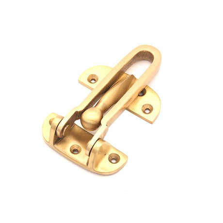 This is an image of Spira Brass - Brass Door Guard 105mm Satin Brass available to order from T.H Wiggans Architectural Ironmongery in Kendal, quick delivery and discounted prices.