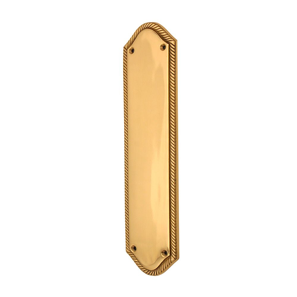 This is an image of Spira Brass - Georgian Half Round Finger Plate 295mm Polished Brass available to order from T.H Wiggans Architectural Ironmongery in Kendal, quick delivery and discounted prices.
