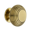 This is an image of Spira Brass - Beehive Large 40mm Cupboard Knob Aged Brass  available to order from T.H Wiggans Architectural Ironmongery in Kendal, quick delivery and discounted prices.