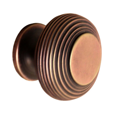 This is an image of Spira Brass - Beehive Large 40mm Cupboard Knob Aged Bronze  available to order from T.H Wiggans Architectural Ironmongery in Kendal, quick delivery and discounted prices.