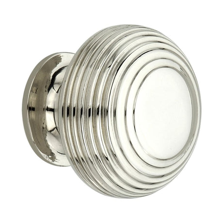 This is an image of Spira Brass - Beehive Small 30mm Cupboard Knob Polished Nickel  available to order from T.H Wiggans Architectural Ironmongery in Kendal, quick delivery and discounted prices.