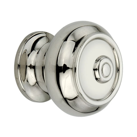 This is an image of Spira Brass - Bloxwich Small 30mm Cupboard Knob Polished Nickel  available to order from T.H Wiggans Architectural Ironmongery in Kendal, quick delivery and discounted prices.