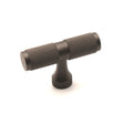 This is an image of Spira Brass - Knurled T bar Cupboard Pull Gun metal grey  available to order from T.H Wiggans Architectural Ironmongery in Kendal, quick delivery and discounted prices.