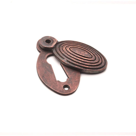 This is an image of Spira Brass - Oval Beehive Escutcheon Aged Bronze available to order from T.H Wiggans Architectural Ironmongery in Kendal, quick delivery and discounted prices.