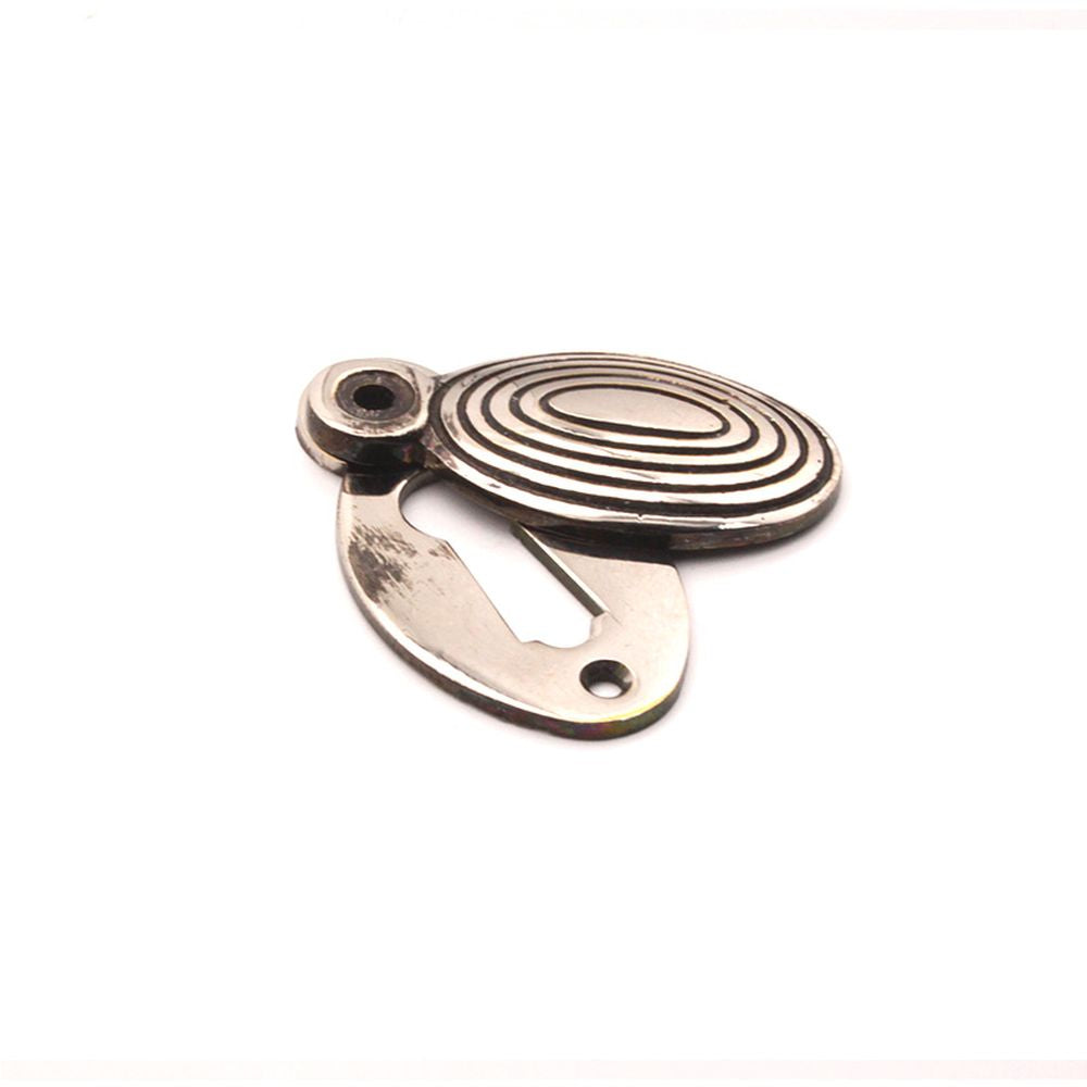 This is an image of Spira Brass - Oval Beehive Escutcheon Aged Nickel available to order from T.H Wiggans Architectural Ironmongery in Kendal, quick delivery and discounted prices.