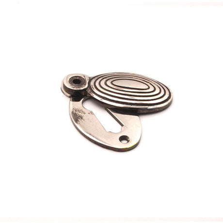 This is an image of Spira Brass - Oval Beehive Escutcheon Aged Nickel available to order from T.H Wiggans Architectural Ironmongery in Kendal, quick delivery and discounted prices.