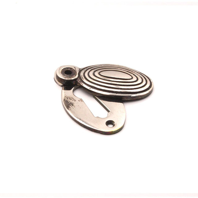 This is an image of Spira Brass - Oval Beehive Escutcheon Aged Nickel available to order from T.H Wiggans Architectural Ironmongery in Kendal, quick delivery and discounted prices.