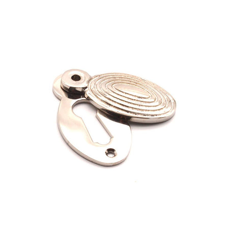 This is an image of Spira Brass - Oval Beehive Escutcheon Polished Nickel available to order from T.H Wiggans Architectural Ironmongery in Kendal, quick delivery and discounted prices.