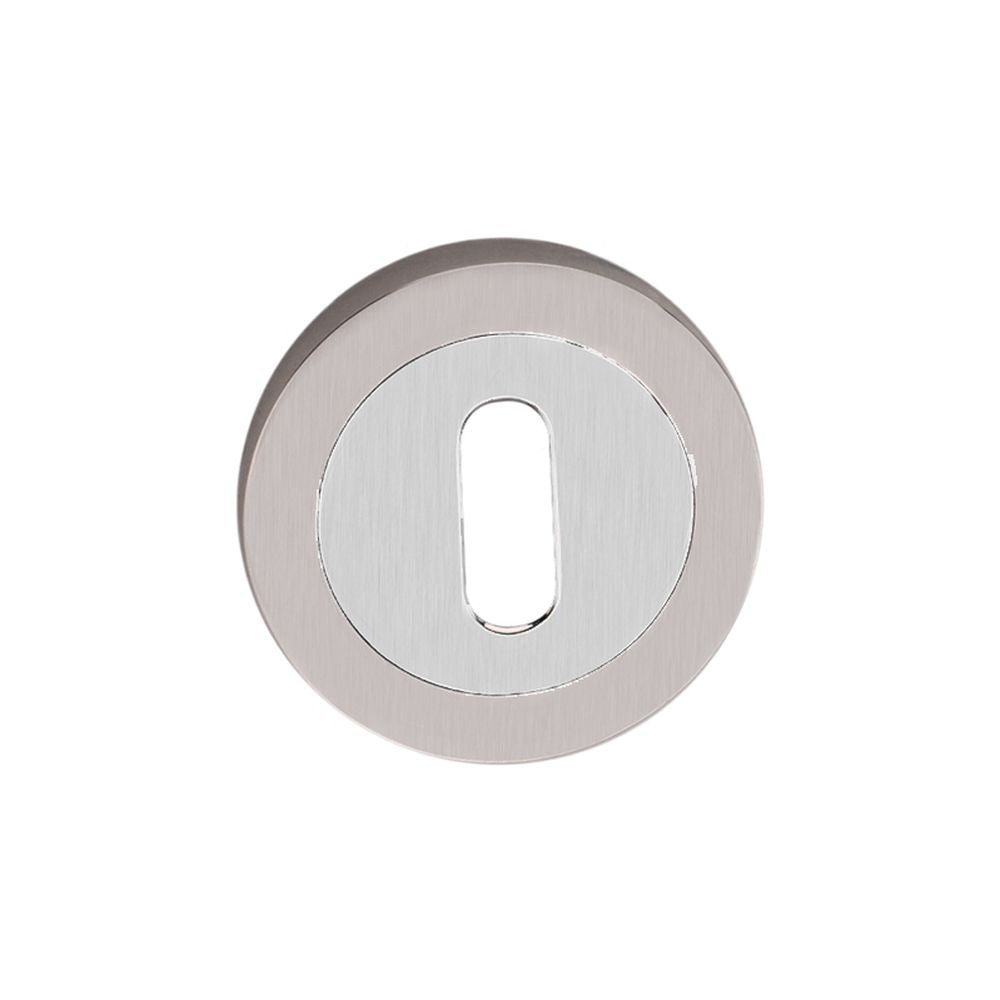 This is an image of Spira Brass - Oval Standard Escutcheon Dual Tone available to order from T.H Wiggans Architectural Ironmongery in Kendal, quick delivery and discounted prices.