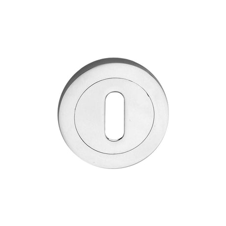 This is an image of Spira Brass - Oval Standard Escutcheon Polished Chrome available to order from T.H Wiggans Architectural Ironmongery in Kendal, quick delivery and discounted prices.