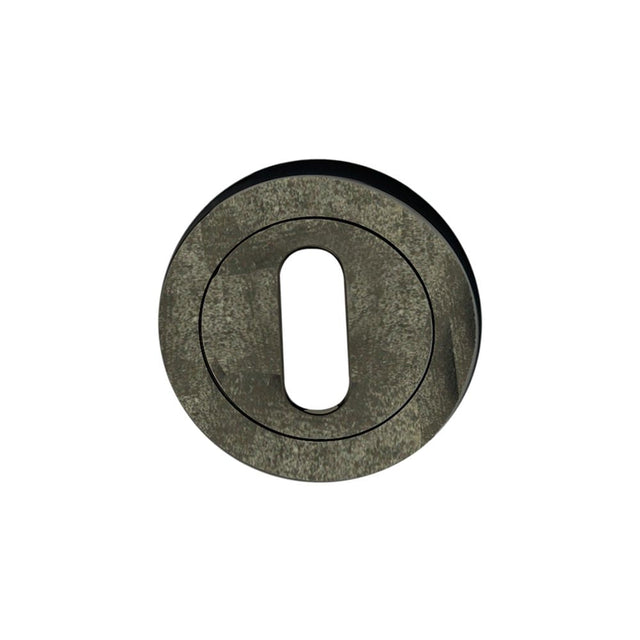 This is an image of Spira Brass - Oval Standard Escutcheon Pewter available to order from T.H Wiggans Architectural Ironmongery in Kendal, quick delivery and discounted prices.