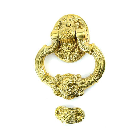 This is an image of Spira Brass - Flair Door Knocker Polished Brass available to order from T.H Wiggans Architectural Ironmongery in Kendal, quick delivery and discounted prices.