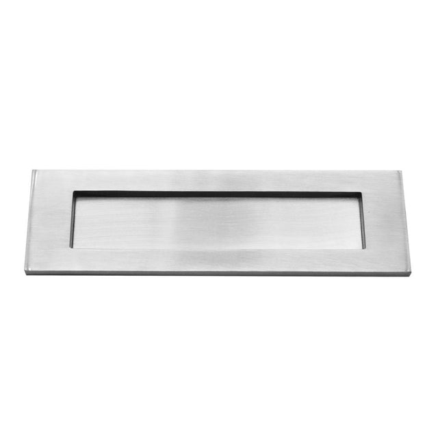 This is an image of Spira Brass - Victorian Letter Plate 250mm Satin Chrome available to order from T.H Wiggans Architectural Ironmongery in Kendal, quick delivery and discounted prices.