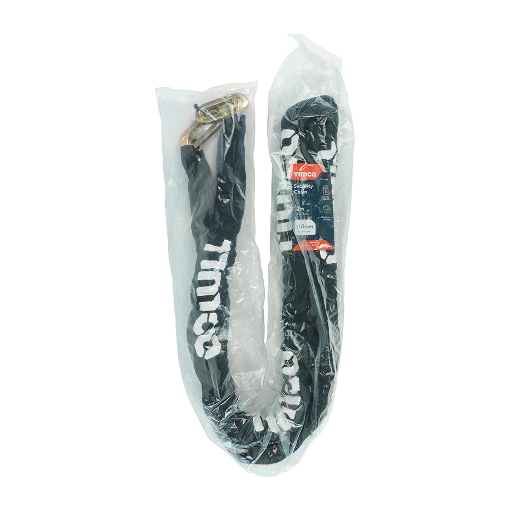 This is an image showing TIMCO Hex Steel Security Chain - 8mm x 2m - 1 Each Bag available from T.H Wiggans Ironmongery in Kendal, quick delivery at discounted prices.