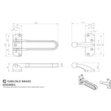 This image is a line drwaing of a Carlisle Brass - Door Guard - Satin Nickel available to order from Trade Door Handles in Kendal