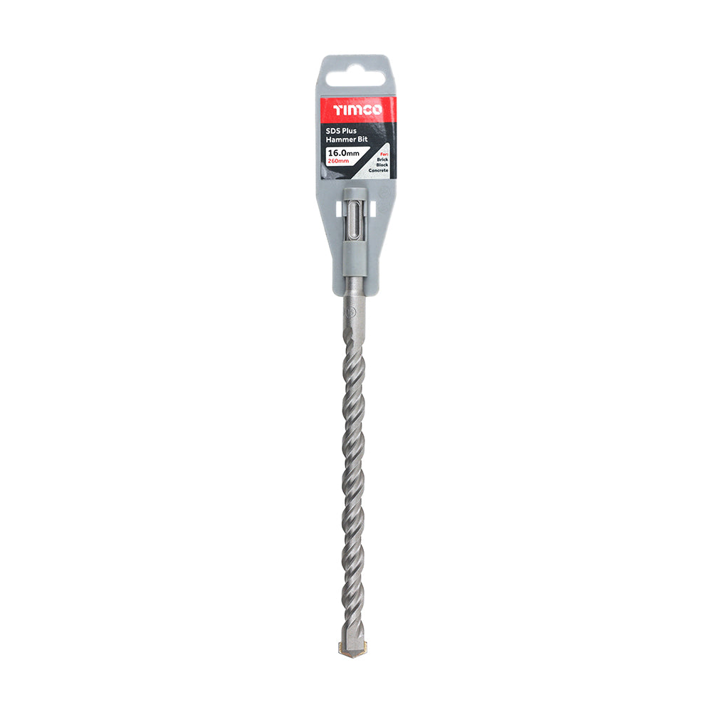 This is an image showing TIMCO SDS Plus Hammer Bit - 16.0 x 260 - 1 Each Clip available from T.H Wiggans Ironmongery in Kendal, quick delivery at discounted prices.