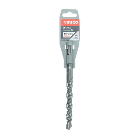 This is an image showing TIMCO SDS Plus Hammer Bit - 18.0 x 210 - 1 Each Clip available from T.H Wiggans Ironmongery in Kendal, quick delivery at discounted prices.