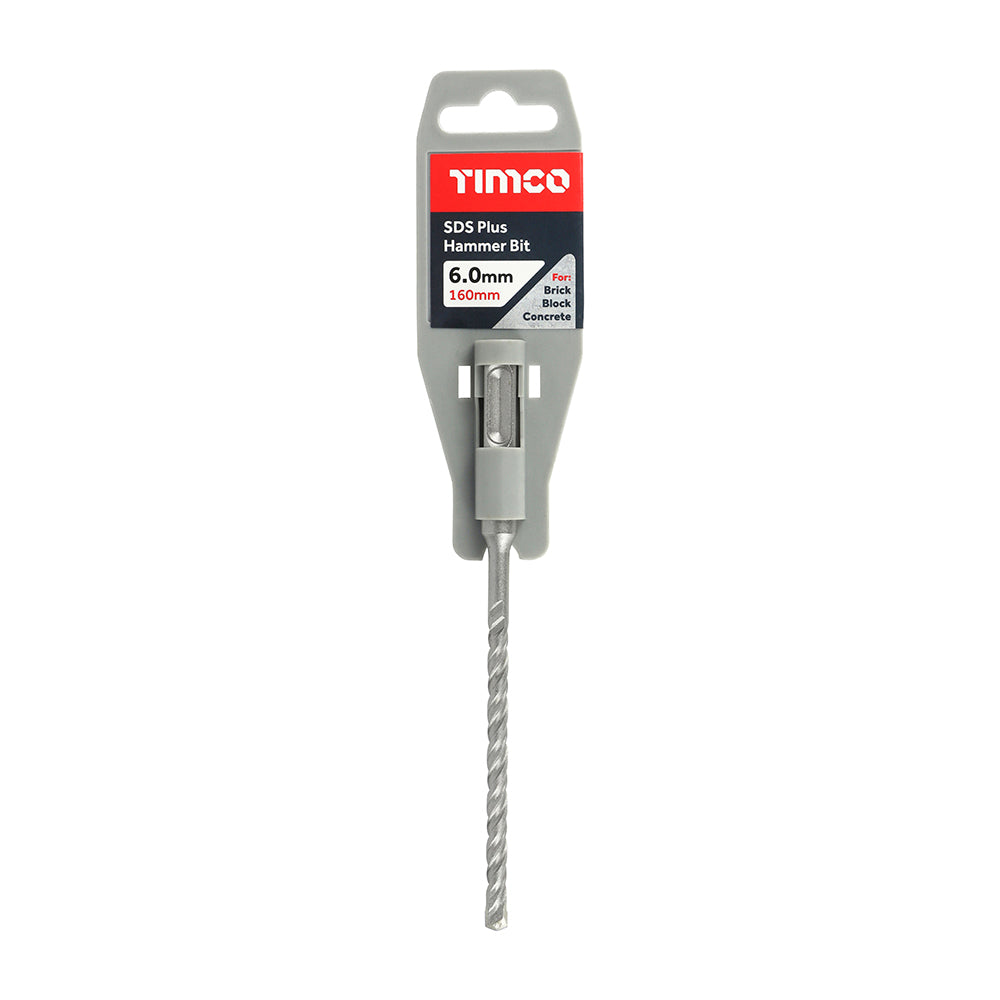 This is an image showing TIMCO SDS Plus Hammer Bit - 6.0 x 160 - 1 Each Clip available from T.H Wiggans Ironmongery in Kendal, quick delivery at discounted prices.