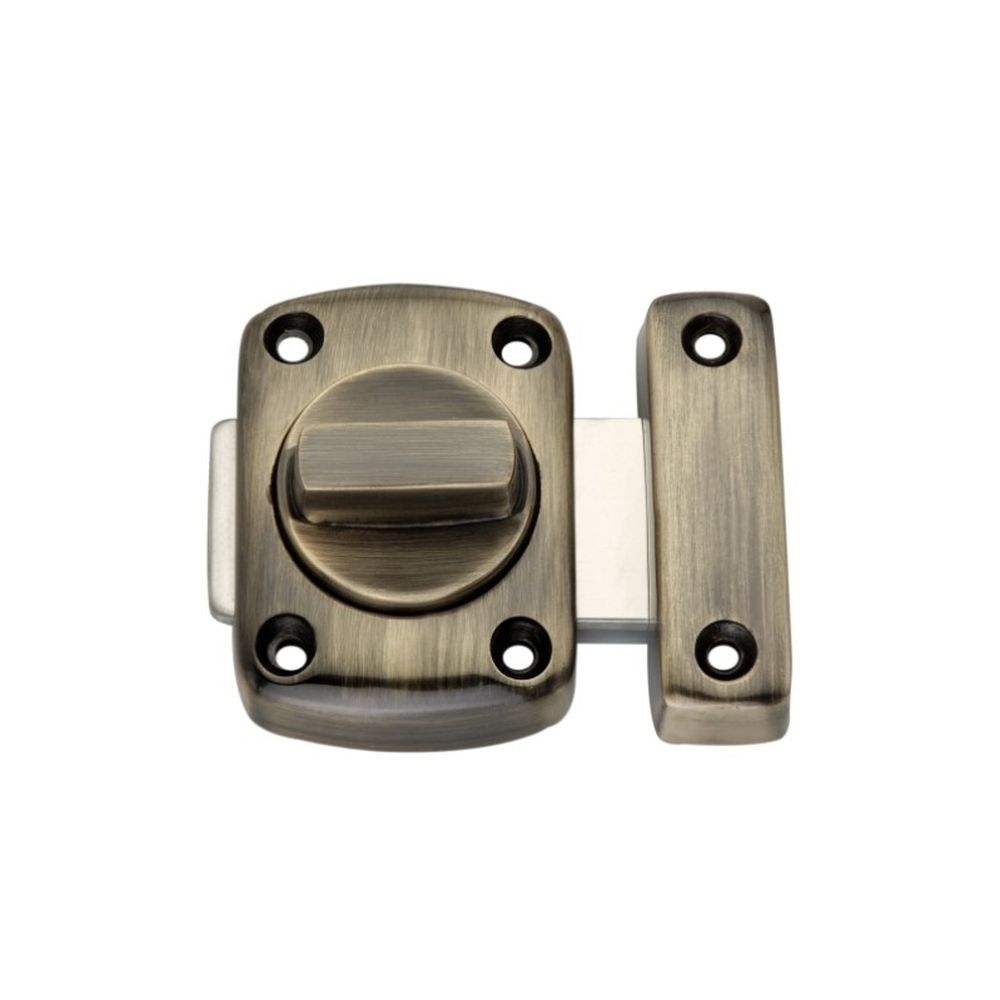 This is an image of Spira Brass - Sigma Bathroom Latch Small Antique Brass available to order from T.H Wiggans Architectural Ironmongery in Kendal, quick delivery and discounted prices.