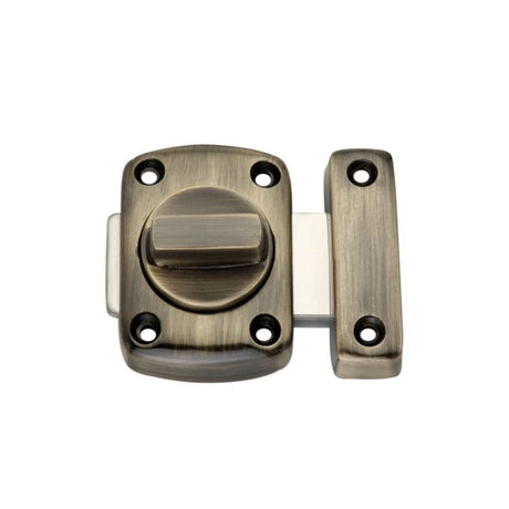 This is an image of Spira Brass - Sigma Bathroom Latch Small Antique Brass available to order from T.H Wiggans Architectural Ironmongery in Kendal, quick delivery and discounted prices.