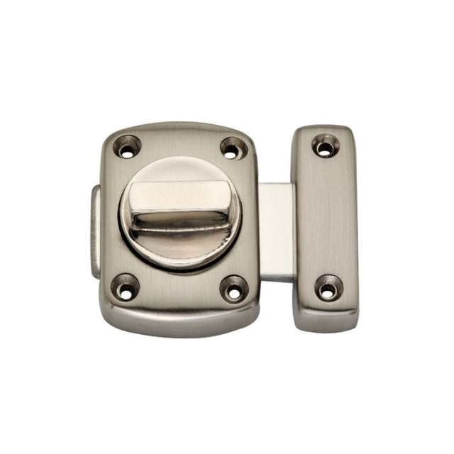 This is an image of Spira Brass - Sigma Bathroom Latch Small Satin Nickel available to order from T.H Wiggans Architectural Ironmongery in Kendal, quick delivery and discounted prices.