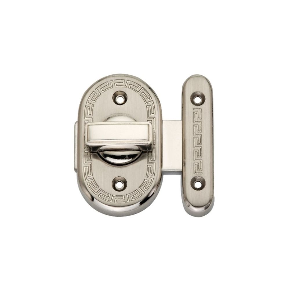 This is an image of Spira Brass - Delta Bathroom Latch Big Satin Nickel available to order from T.H Wiggans Architectural Ironmongery in Kendal, quick delivery and discounted prices.