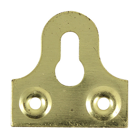 This is an image showing TIMCO Mirror Plates - Slotted - Electro Brass - 38mm - 4 Pieces TIMpac available from T.H Wiggans Ironmongery in Kendal, quick delivery at discounted prices.