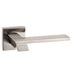 This is an image of Senza Pari Giovanni Designer Lever on Flush Square Rose - Satin Nickel available to order from T.H Wiggans Architectural Ironmongery in Kendal, quick delivery and discounted prices.