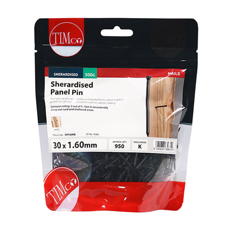 This is an image showing TIMCO Panel Pins - Sherardised - 30 x 1.60 - 0.5 Kilograms TIMbag available from T.H Wiggans Ironmongery in Kendal, quick delivery at discounted prices.