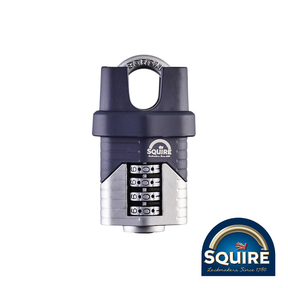 This is an image showing TIMCO Vulcan Combination Padlock - Boron Closed Shackle - VULCAN COMBI 40CS - 40mm - 1 Each Blister Pack available from T.H Wiggans Ironmongery in Kendal, quick delivery at discounted prices.