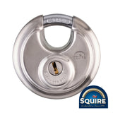 This is an image showing TIMCO Stainless Steel Disc Padlock - DCL1 - 70mm - 1 Each Blister Pack available from T.H Wiggans Ironmongery in Kendal, quick delivery at discounted prices.