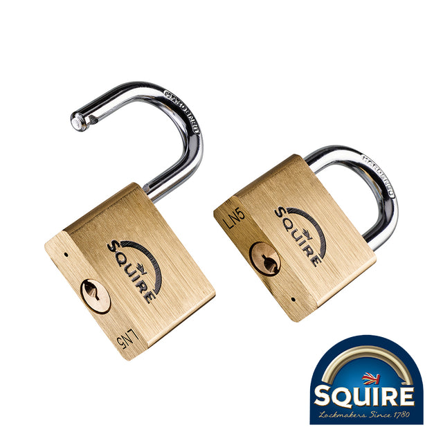 This is an image showing TIMCO Premium Brass Lion Padlock - Keyed Alike - LN5T - 50mm - 2 Pieces Blister Pack available from T.H Wiggans Ironmongery in Kendal, quick delivery at discounted prices.