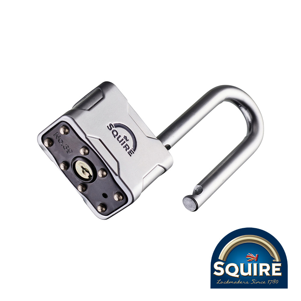 This is an image showing TIMCO Vulcan Padlock - 2.5" Long Shackle - VULCAN P4 50/2.5 - 50mm - 1 Each Blister Pack available from T.H Wiggans Ironmongery in Kendal, quick delivery at discounted prices.