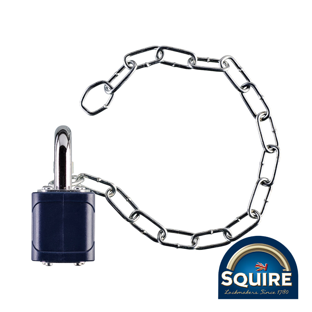 This is an image showing TIMCO Stronglock Laminated Padlock & Chain - 35C - 40mm - 2 Pieces Box available from T.H Wiggans Ironmongery in Kendal, quick delivery at discounted prices.