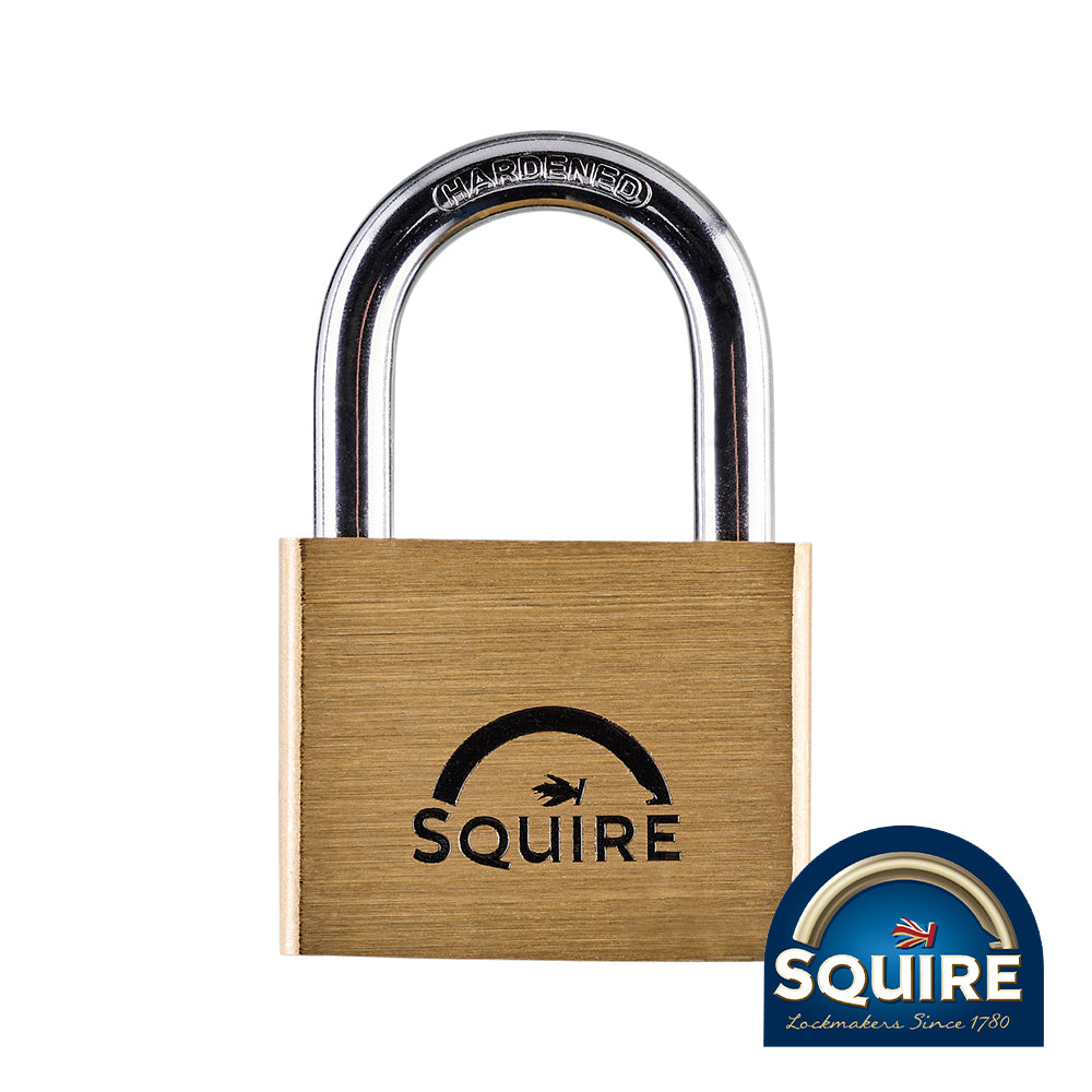 This is an image showing TIMCO Premium Brass Lion Padlock - Stainless Steel Shackle - LN5S - 50mm - 1 Each Blister Pack available from T.H Wiggans Ironmongery in Kendal, quick delivery at discounted prices.