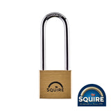 This is an image showing TIMCO Premium Brass Lion Padlock - 2.5" Long Shackle - LN4/2.5 - 40mm - 1 Each Blister Pack available from T.H Wiggans Ironmongery in Kendal, quick delivery at discounted prices.